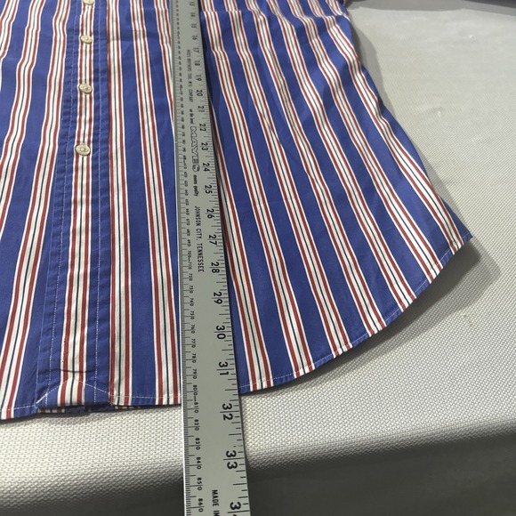 Polo Ralph Lauren Shirt Men Sz 16.5- L Regent Classic Fit Blue Red White Stripe - Picture 5 of 9